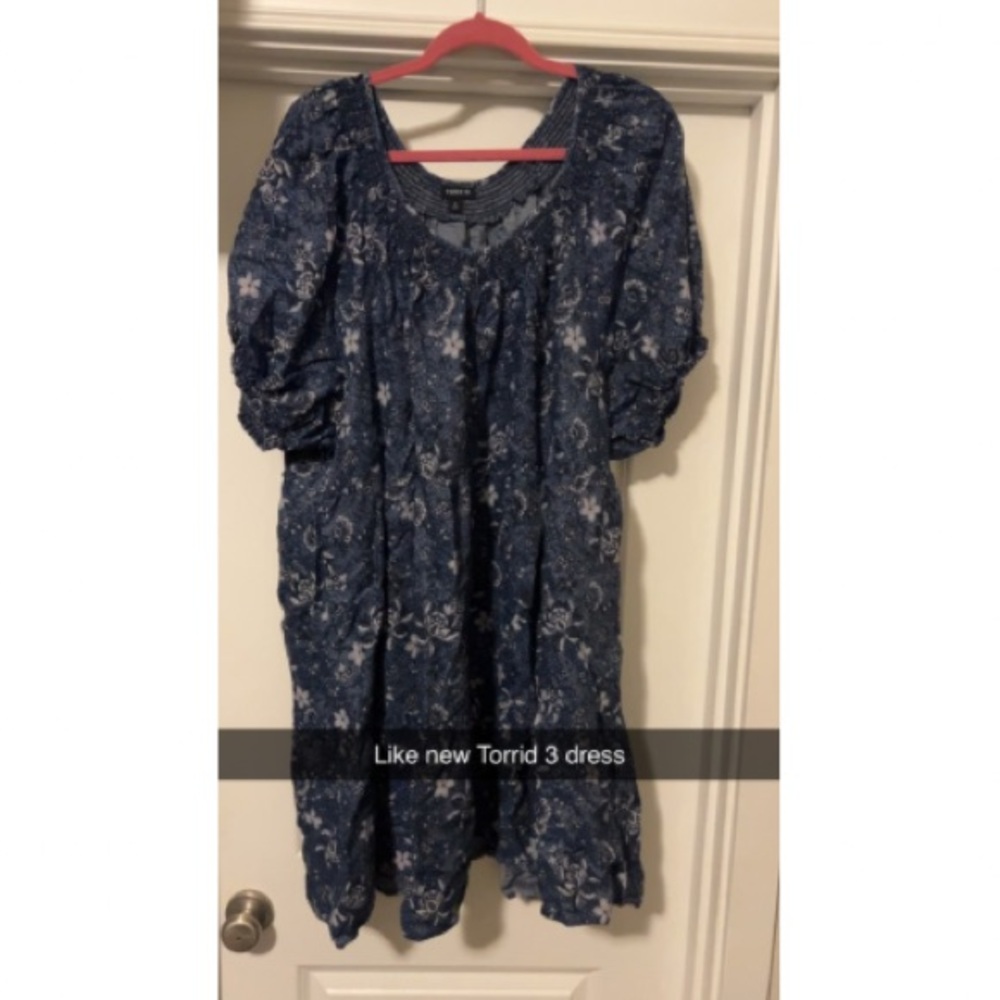 Torrid Blue Paisley Floral Dress
